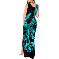 Polynesia Tank Maxi Dress Fish Hook Tattoo Go Fishing Polynesian Pattern Turquosie LT14 - Polynesian Pride
