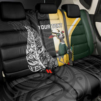 New Zealand and South Africa Rugby Custom Back Car Seat Cover Maori Silver Fern Springbok Together - Polynesian Pride