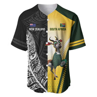 New Zealand and South Africa Rugby Custom Baseball Jersey Maori Silver Fern Springbok Together - Polynesian Pride