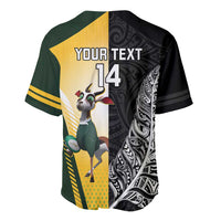 New Zealand and South Africa Rugby Custom Baseball Jersey Maori Silver Fern Springbok Together - Polynesian Pride