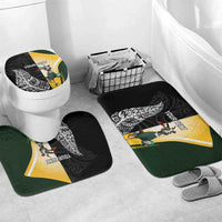 New Zealand and South Africa Rugby Custom Bathroom Set Maori Silver Fern Springbok Together - Polynesian Pride