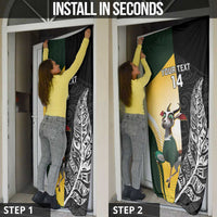 New Zealand and South Africa Rugby Custom Door Cover Maori Silver Fern Springbok Together - Polynesian Pride
