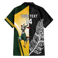 New Zealand and South Africa Rugby Custom Family Matching Long Sleeve Bodycon Dress and Hawaiian Shirt Maori Silver Fern Springbok Together - Polynesian Pride
