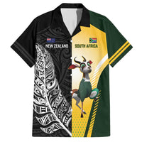 New Zealand and South Africa Rugby Custom Family Matching Tank Maxi Dress and Hawaiian Shirt Maori Silver Fern Springbok Together - Polynesian Pride