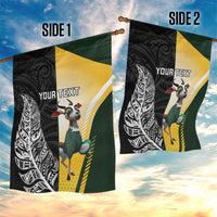 New Zealand and South Africa Rugby Custom Garden Flag Maori Silver Fern Springbok Together - Polynesian Pride