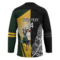 New Zealand and South Africa Rugby Custom Hockey Jersey Maori Silver Fern Springbok Together - Polynesian Pride