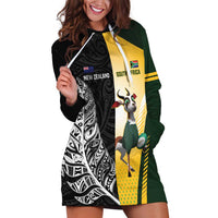 New Zealand and South Africa Rugby Custom Hoodie Dress Maori Silver Fern Springbok Together - Polynesian Pride