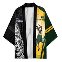 New Zealand and South Africa Rugby Custom Kimono Maori Silver Fern Springbok Together - Polynesian Pride