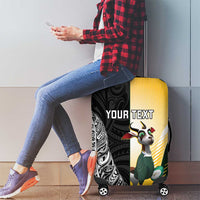 New Zealand and South Africa Rugby Custom Luggage Cover Maori Silver Fern Springbok Together - Polynesian Pride