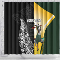New Zealand and South Africa Rugby Custom Shower Curtain Maori Silver Fern Springbok Together - Polynesian Pride
