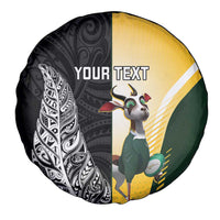 New Zealand and South Africa Rugby Custom Spare Tire Cover Maori Silver Fern Springbok Together - Polynesian Pride