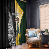 New Zealand and South Africa Rugby Custom Window Curtain Maori Silver Fern Springbok Together - Polynesian Pride