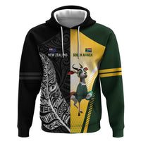 New Zealand and South Africa Rugby Custom Zip Hoodie Maori Silver Fern Springbok Together - Polynesian Pride