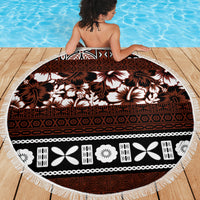 Bula Fiji Beach Blanket Fijian Tapa Masi With Hibiscus Flowers LT14 - Polynesian Pride