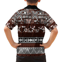 Bula Fiji Hawaiian Shirt Fijian Tapa Masi With Hibiscus Flowers LT14 - Polynesian Pride