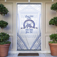 Queen Salote College 100 Years Personalized Door Cover Tonga QSC Heilala Lei White Ngatu Pattern