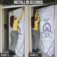 Queen Salote College 100 Years Personalized Door Cover Tonga QSC Heilala Lei White Ngatu Pattern