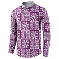 Poni Palaka Quilt Hawaii Button Sweatshirt Hawaiian Tropical Monstera Sea Turtle