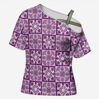 Poni Palaka Quilt Hawaii Cross Shoulder Shirt Hawaiian Tropical Monstera Sea Turtle