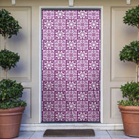 Poni Palaka Quilt Hawaii Door Cover Hawaiian Tropical Monstera Sea Turtle