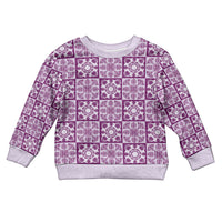Poni Palaka Quilt Hawaii Kid Ugly Christmas Sweater Hawaiian Tropical Monstera Sea Turtle LT14 Kid Purple - Polynesian Pride