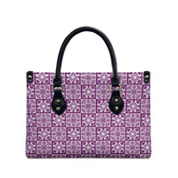 Poni Palaka Quilt Hawaii Leather Bag Hawaiian Tropical Monstera Sea Turtle