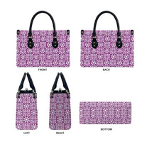 Poni Palaka Quilt Hawaii Leather Bag Hawaiian Tropical Monstera Sea Turtle