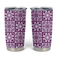 Poni Palaka Quilt Hawaii Tumbler Cup Hawaiian Tropical Monstera Sea Turtle