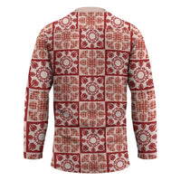 Ulaula Palaka Quilt Hawaii Hockey Jersey Hawaiian Tropical Monstera Sea Turtle