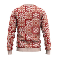 Ulaula Palaka Quilt Hawaii Ugly Christmas Sweater Hawaiian Tropical Monstera Sea Turtle LT14 - Polynesian Pride