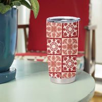 Ulaula Palaka Quilt Hawaii Tumbler Cup Hawaiian Tropical Monstera Sea Turtle