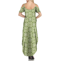 Omaomao Palaka Quilt Hawaii Family Matching Summer Maxi Dress and Hawaiian Shirt Hawaiian Tropical Monstera Sea Turtle LT14 - Polynesian Pride