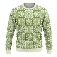Omaomao Palaka Quilt Hawaii Ugly Christmas Sweater Hawaiian Tropical Monstera Sea Turtle LT14 - Polynesian Pride