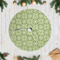 Omaomao Palaka Quilt Hawaii Tree Skirt Hawaiian Tropical Monstera Sea Turtle LT14 Casual Green - Polynesian Pride