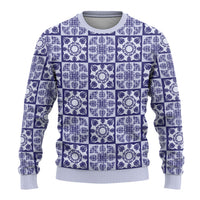 Polu Palaka Quilt Hawaii Ugly Christmas Sweater Hawaiian Tropical Monstera Sea Turtle LT14 - Polynesian Pride