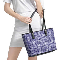 Polu Palaka Quilt Hawaii Leather Tote Bag Hawaiian Tropical Monstera Sea Turtle