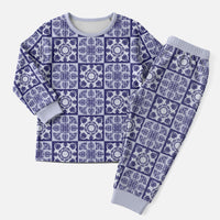 Polu Palaka Quilt Hawaii Christmas Pajama Set Hawaiian Tropical Monstera Sea Turtle LT14 Men Blue - Polynesian Pride