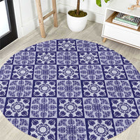 Polu Palaka Quilt Hawaii Round Carpet Hawaiian Tropical Monstera Sea Turtle