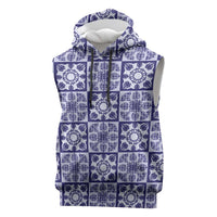 Polu Palaka Quilt Hawaii Sleeveless Hoodie Hawaiian Tropical Monstera Sea Turtle