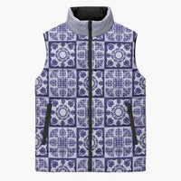 Polu Palaka Quilt Hawaii Sleeveless Puffer Jacket Hawaiian Tropical Monstera Sea Turtle