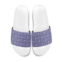 Polu Palaka Quilt Hawaii Slide Sandals Hawaiian Tropical Monstera Sea Turtle