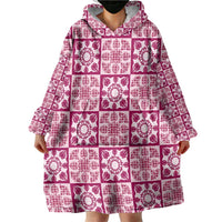 Akala Palaka Quilt Hawaii Wearable Blanket Hoodie Hawaiian Tropical Monstera Sea Turtle