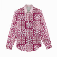 Akala Palaka Quilt Hawaii Women Casual Shirt Hawaiian Tropical Monstera Sea Turtle
