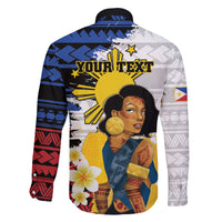 Personalised Philippines Women's Day Family Matching Mermaid Dress and Hawaiian Shirt Filipino Golden Sun With Polynesian Pattern LT14 - Polynesian Pride