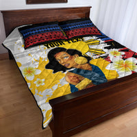 Personalised Philippines Women's Day Quilt Bed Set Filipino Golden Sun With Polynesian Pattern