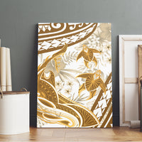 Gold Polynesia Canvas Wall Art Polynesian Turtle Shark Tattoo Tropical Vintage