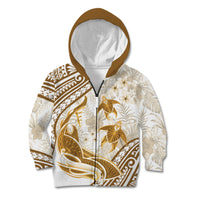Gold Polynesia Kid Hoodie Polynesian Turtle Shark Tattoo Tropical Vintage LT14 Zip Hoodie Gold - Polynesian Pride