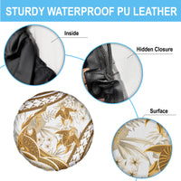 Gold Polynesia Spare Tire Cover Polynesian Turtle Shark Tattoo Tropical Vintage