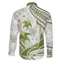 Lime Green Polynesia Family Matching Off Shoulder Long Sleeve Dress and Hawaiian Shirt Polynesian Turtle Shark Tattoo Tropical Vintage LT14 - Polynesian Pride