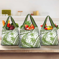 Lime Green Polynesia Grocery Bag Polynesian Turtle Shark Tattoo Tropical Vintage